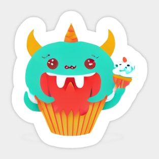 Cupcake Monster Sticker